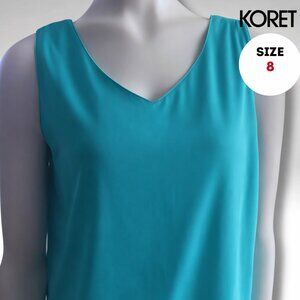 Koret Teal Sleeveless Blouse – Size 8